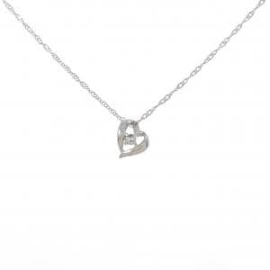 PT900/PT850 ハート ダイヤモンド ネックレス 0.03CT