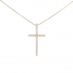 K18PG クロス ダイヤモンド ネックレス 0.50CT