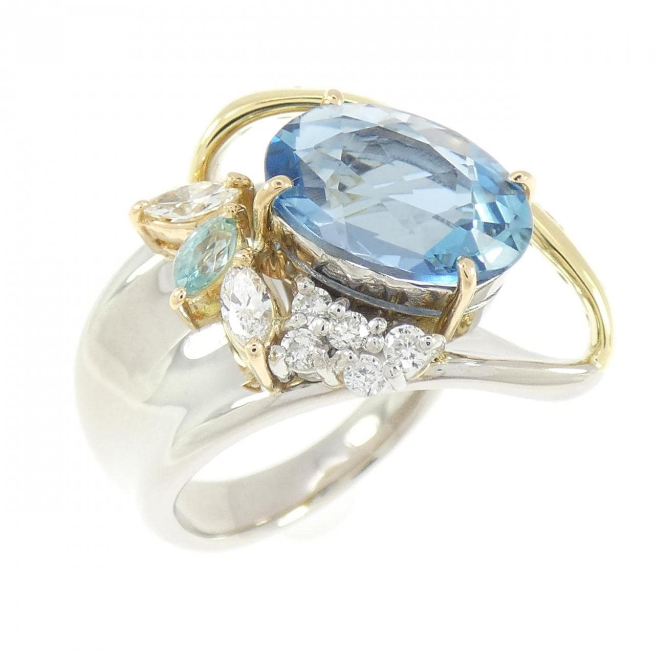 PT900/750YG アクアマリン リング 2.65CT