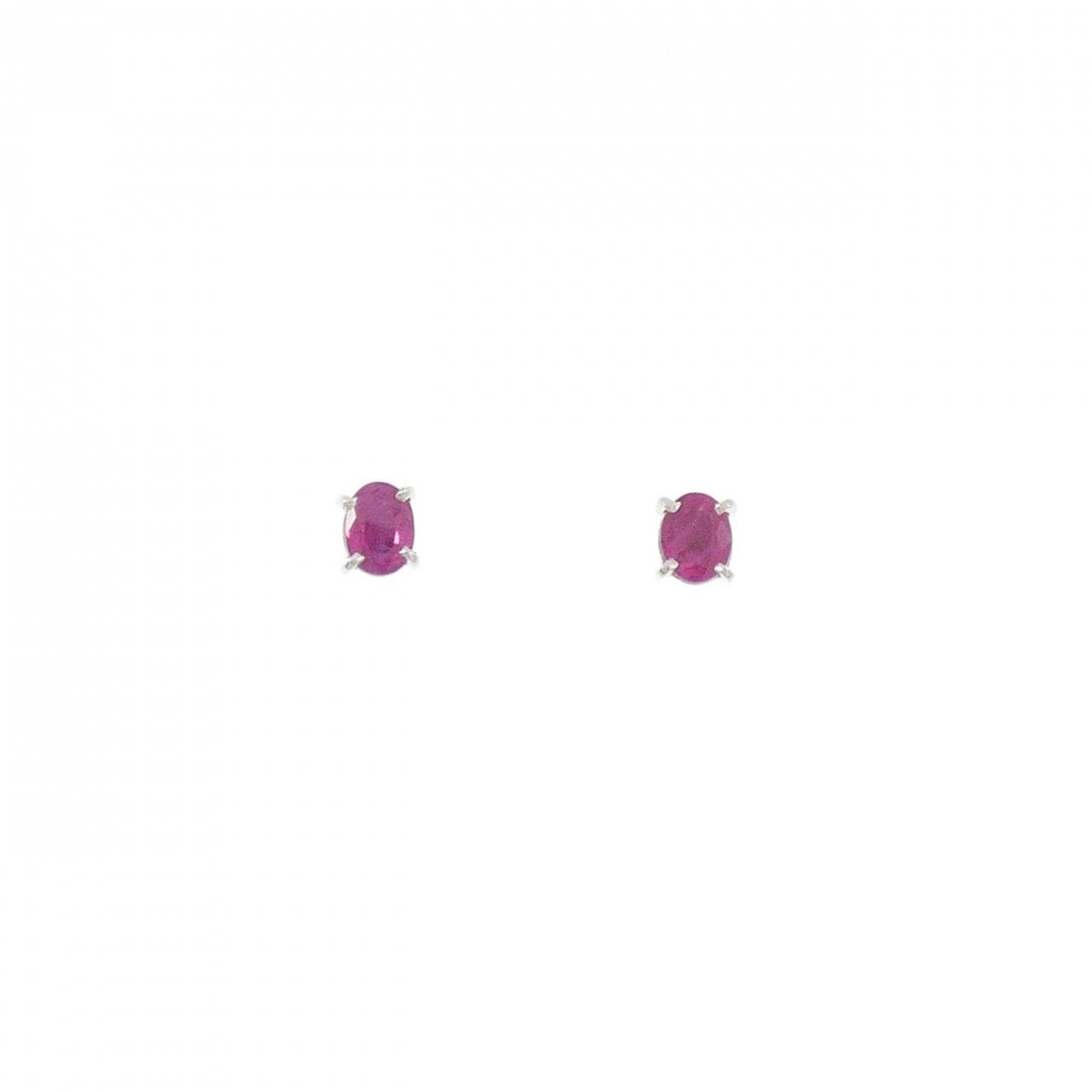 PT900 ルビー ピアス 0.6CT