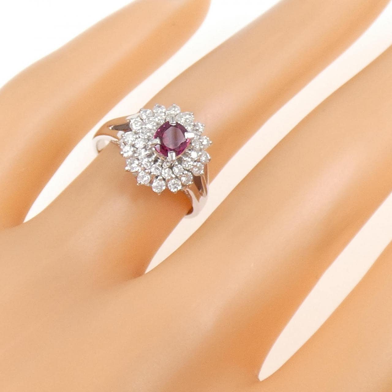 PT900 ルビー リング 0.37CT