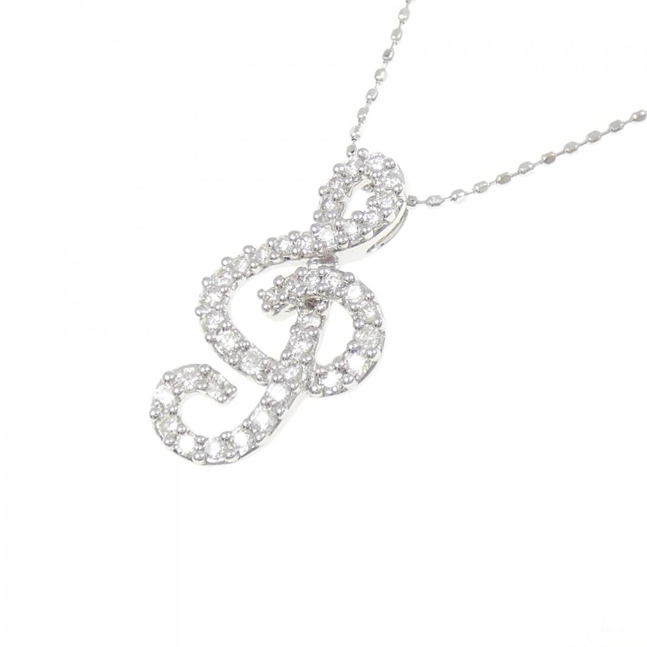K18WG ト音記号 ダイヤモンド ネックレス 0.32CT
