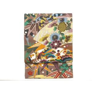 【未使用品】袋帯　白綾苑大庭