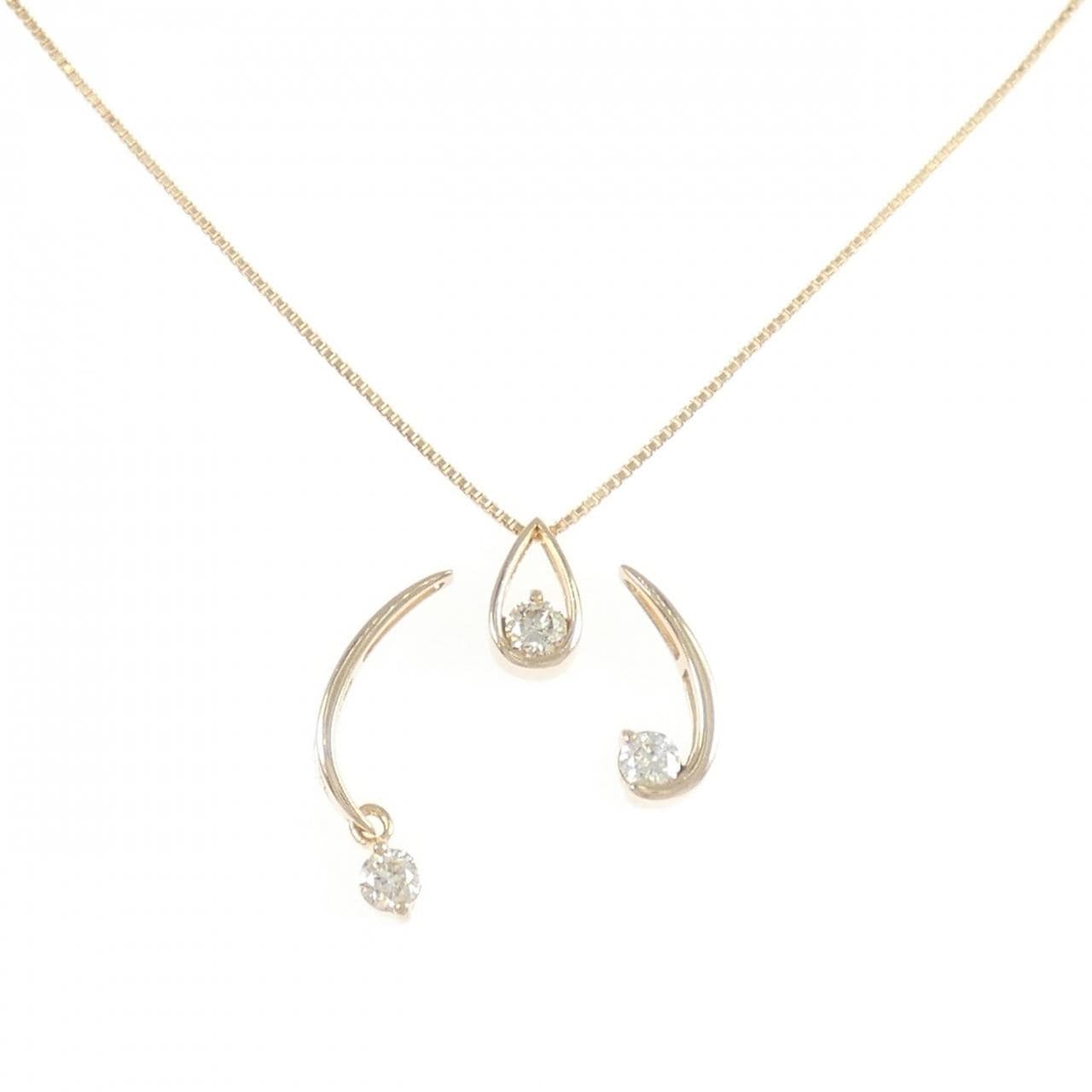 K18PG 2WAY ダイヤモンド ネックレス 0.30CT