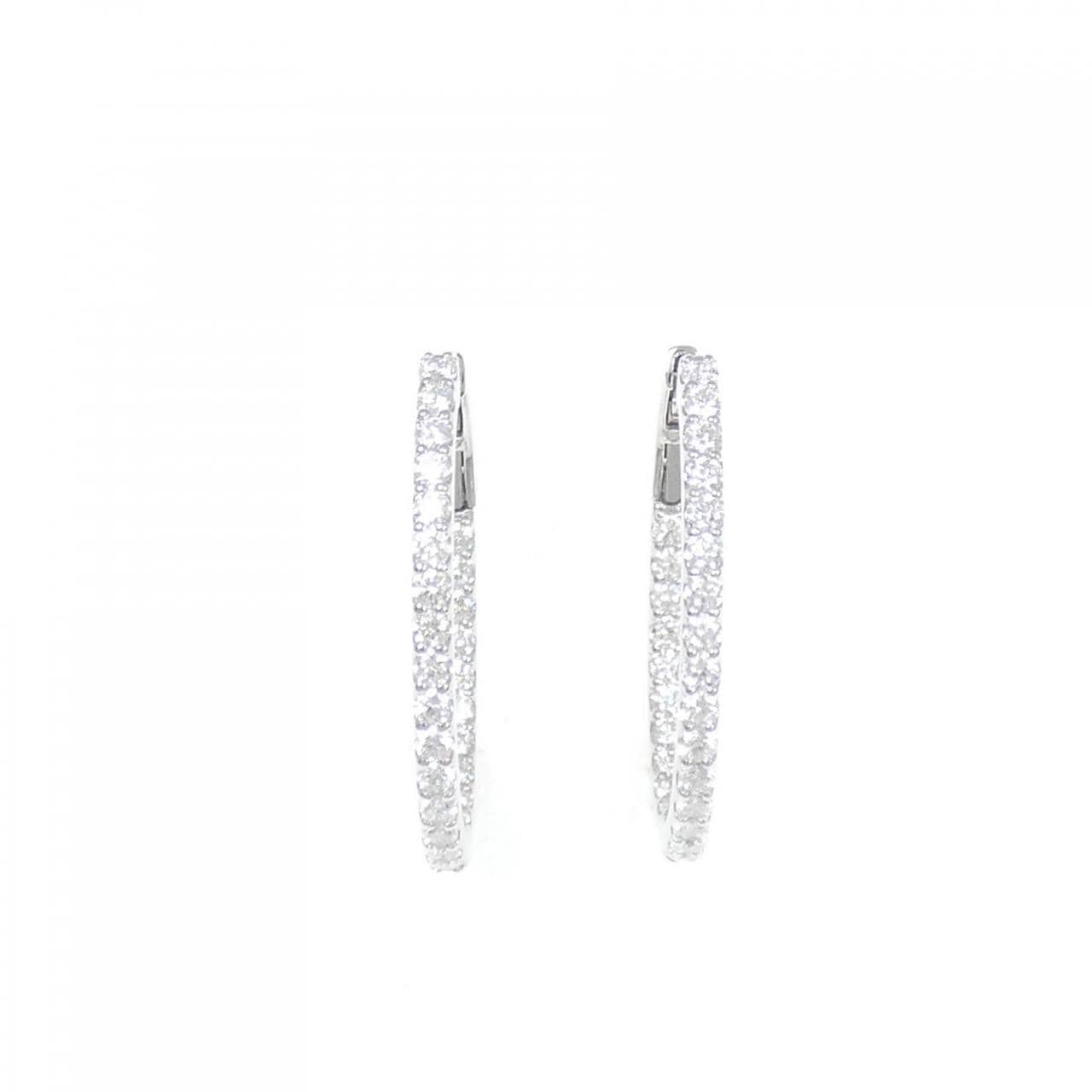 【新品】PT900 フープ ダイヤモンド ピアス 1.605CT