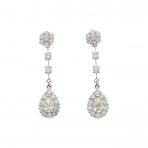 【新品】PT900 フラワー ダイヤモンド ピアス 0.80CT
