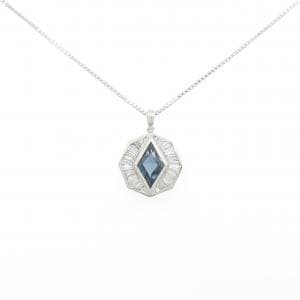 K18WG ブルートパーズ ネックレス