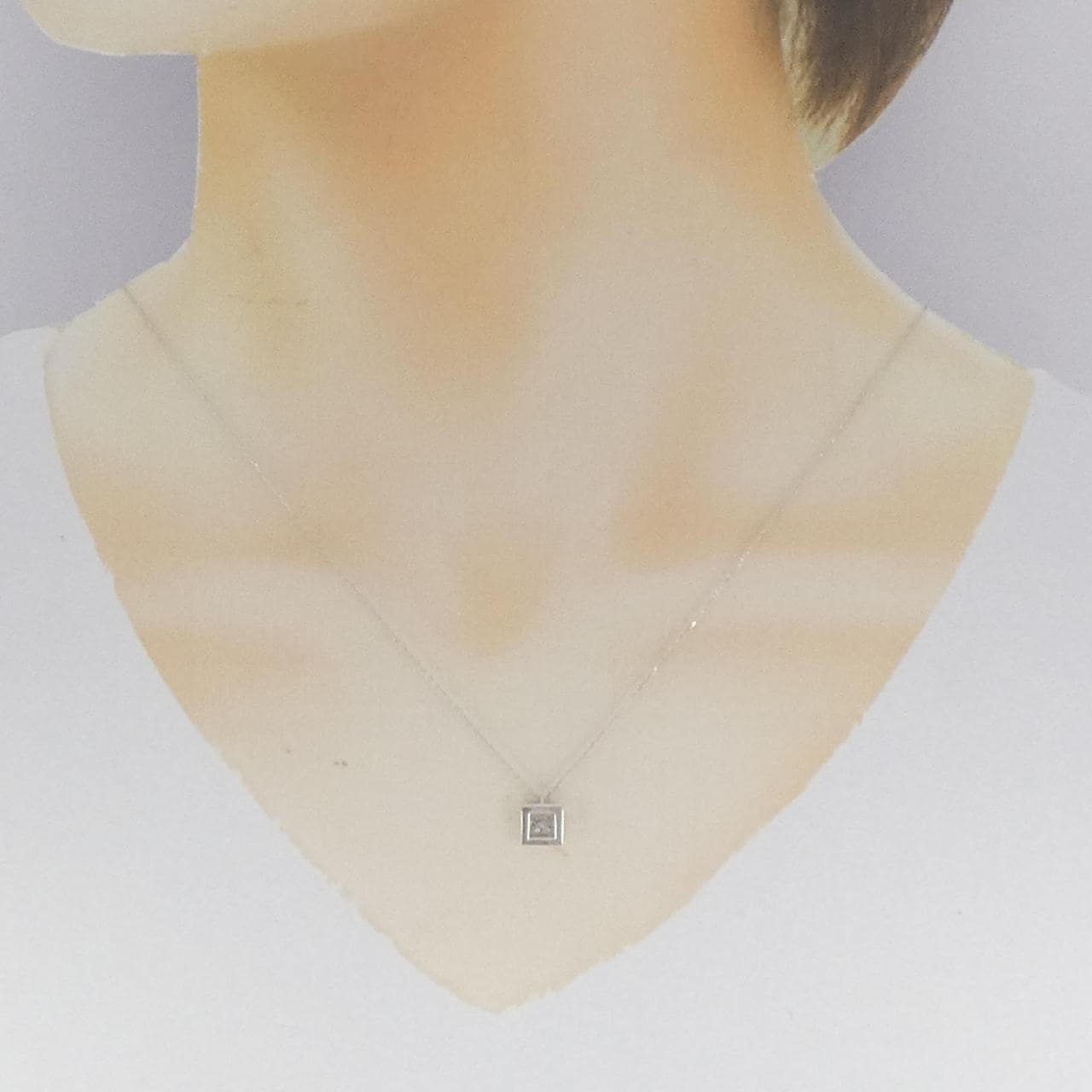 K18WG ダイヤモンド ネックレス 0.10CT