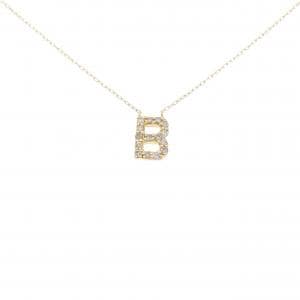 K18YG イニシャルB ダイヤモンド ネックレス 0.12CT