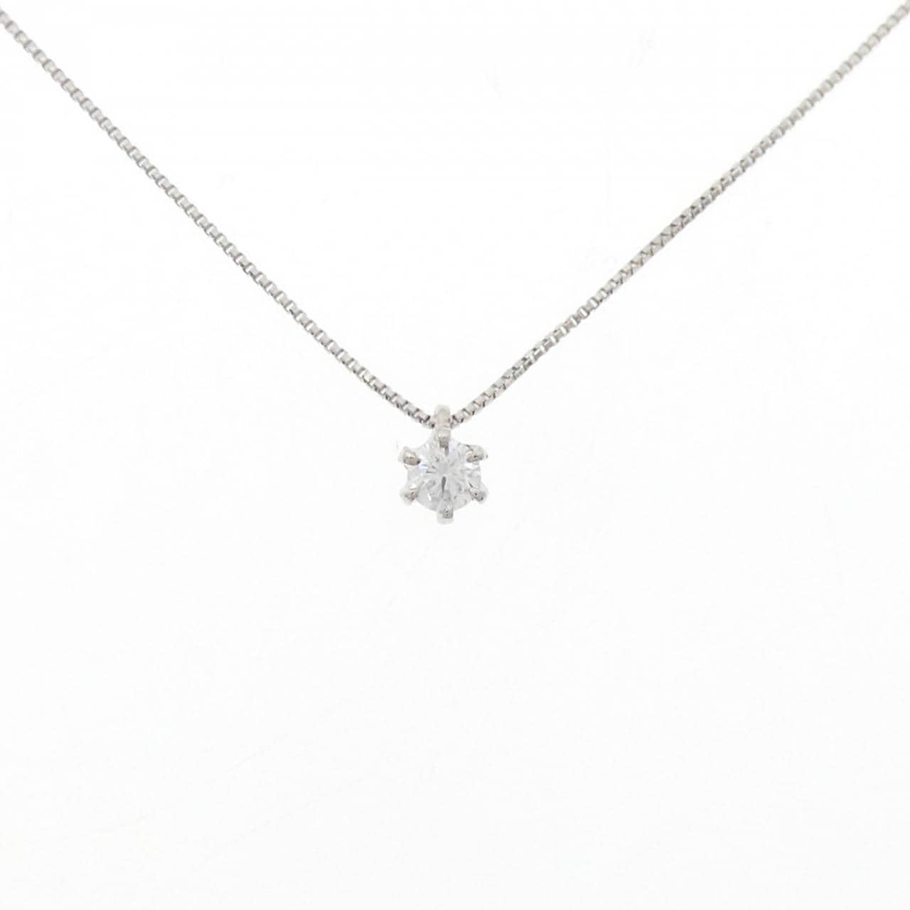 PT950/PT850 ソリティア ダイヤモンド ネックレス 0.107CT