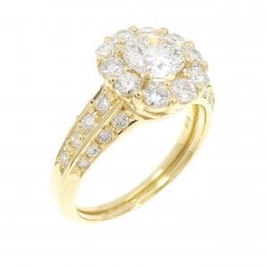 K18YG ダイヤモンド リング 0.634CT F SI2 VG