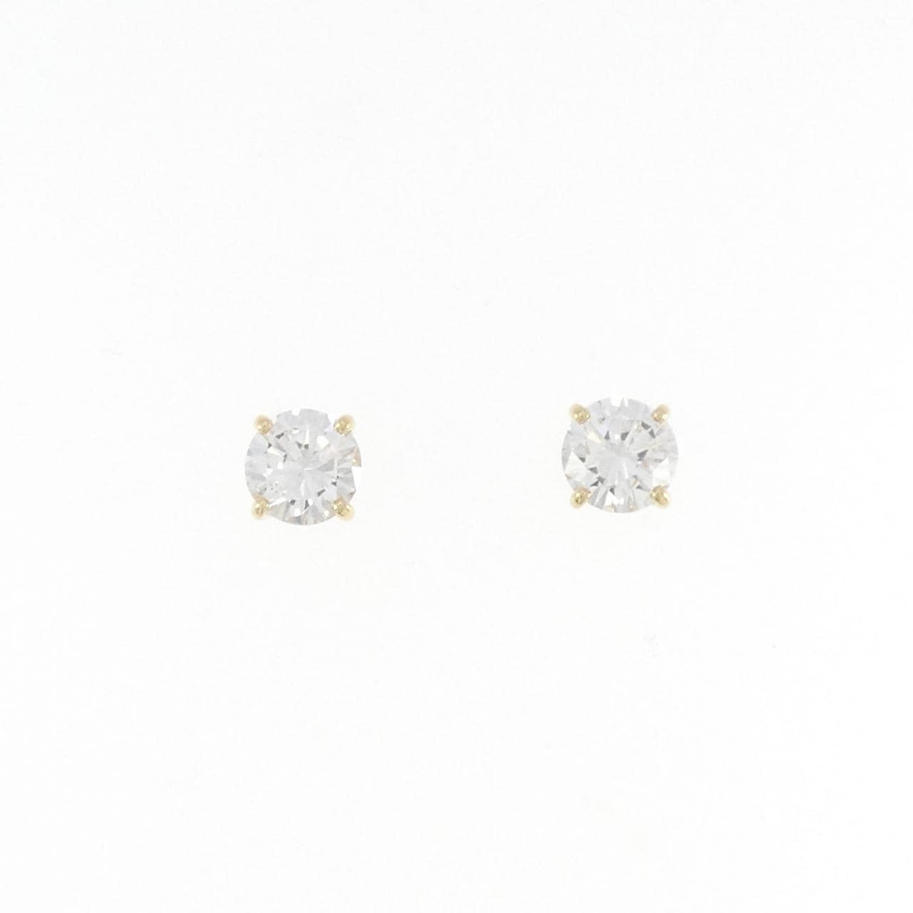 【リメイク】K18YG/ST ダイヤモンド ピアス 0.529CT 0.534CT G SI1 VG