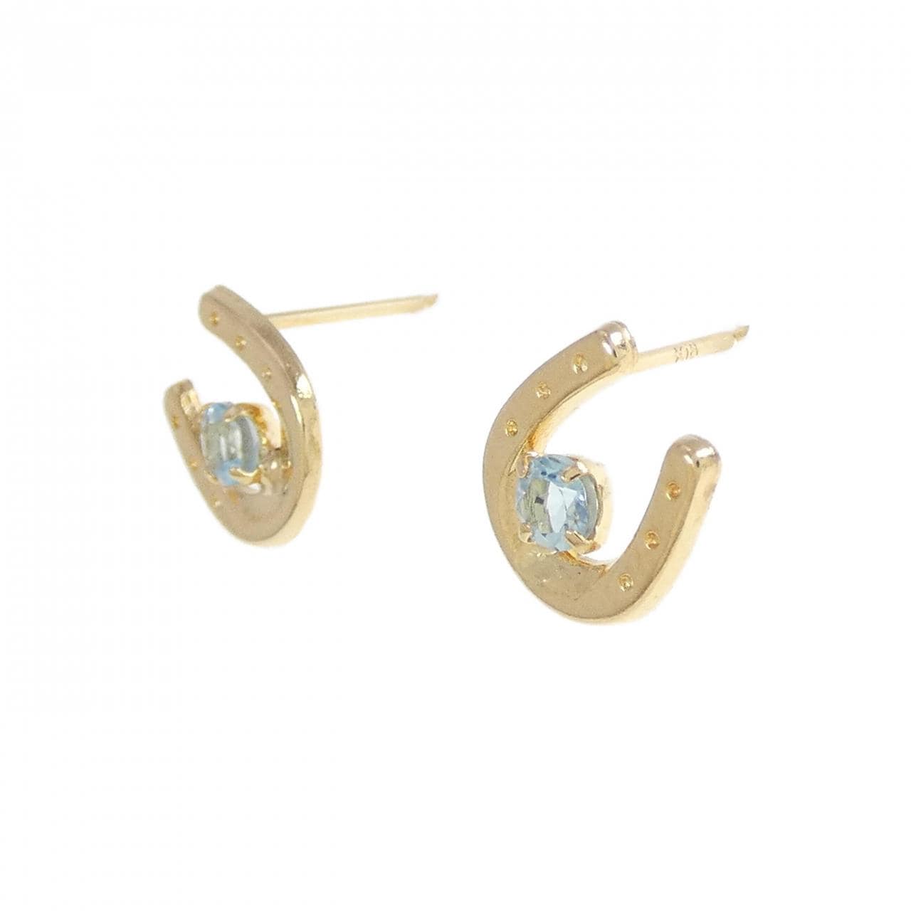 [BRAND NEW] K18YG blue Topaz earrings