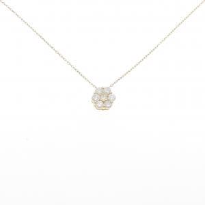 K18YG フラワー ダイヤモンド ネックレス 0.3CT