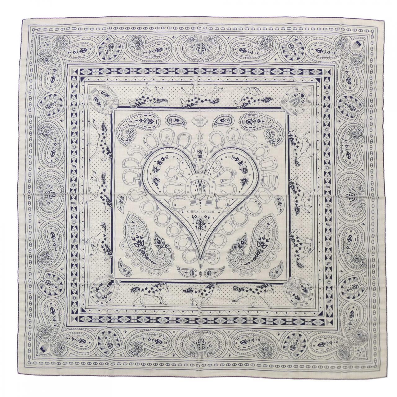 エルメス HERMES CHEVAL DECOEUR BANDANA H244259S カレジェアン140 ショール