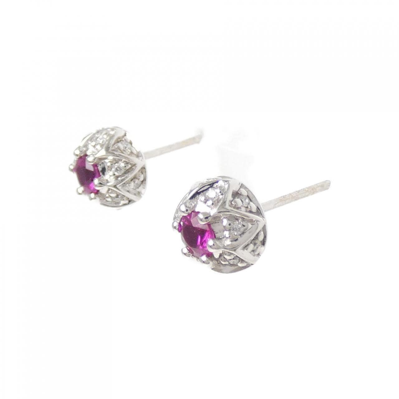 K18WG ルビー ピアス 0.28CT