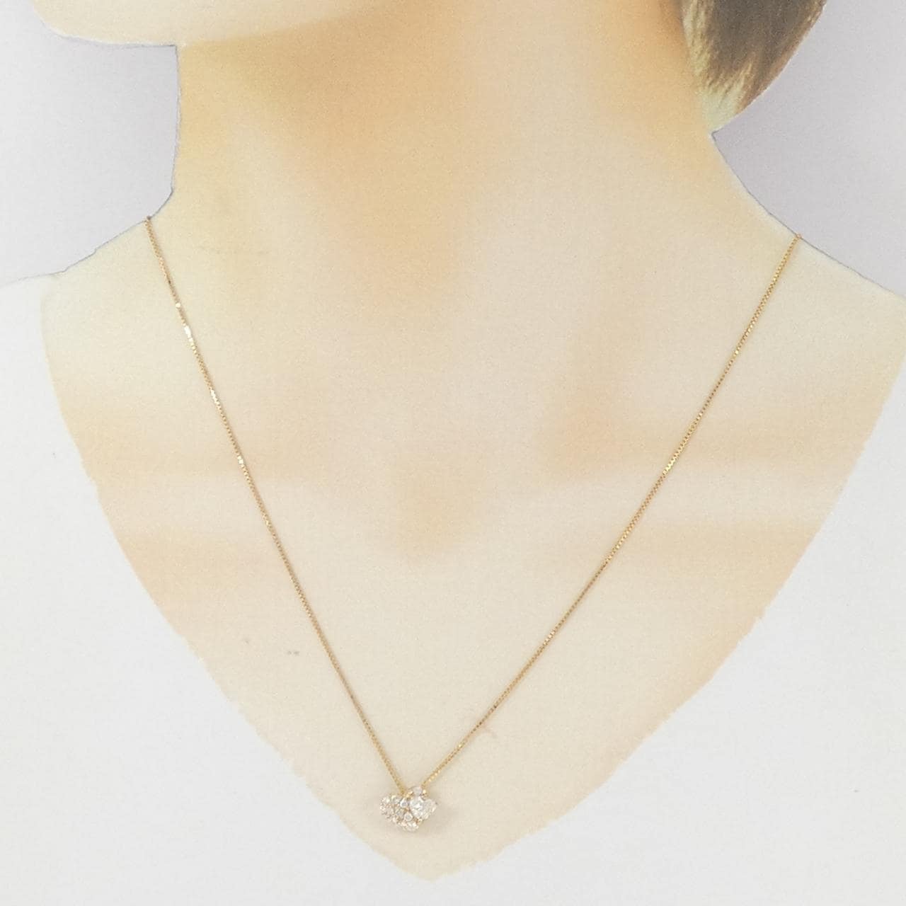 K18PG ハート ダイヤモンド ネックレス 0.307CT