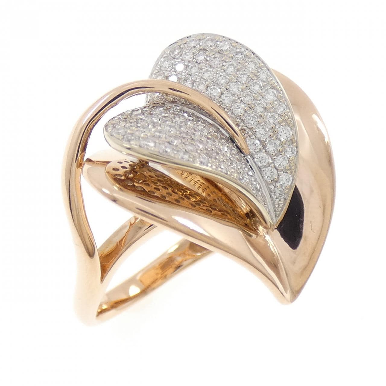 K18PG パヴェ ダイヤモンド リング 0.60CT