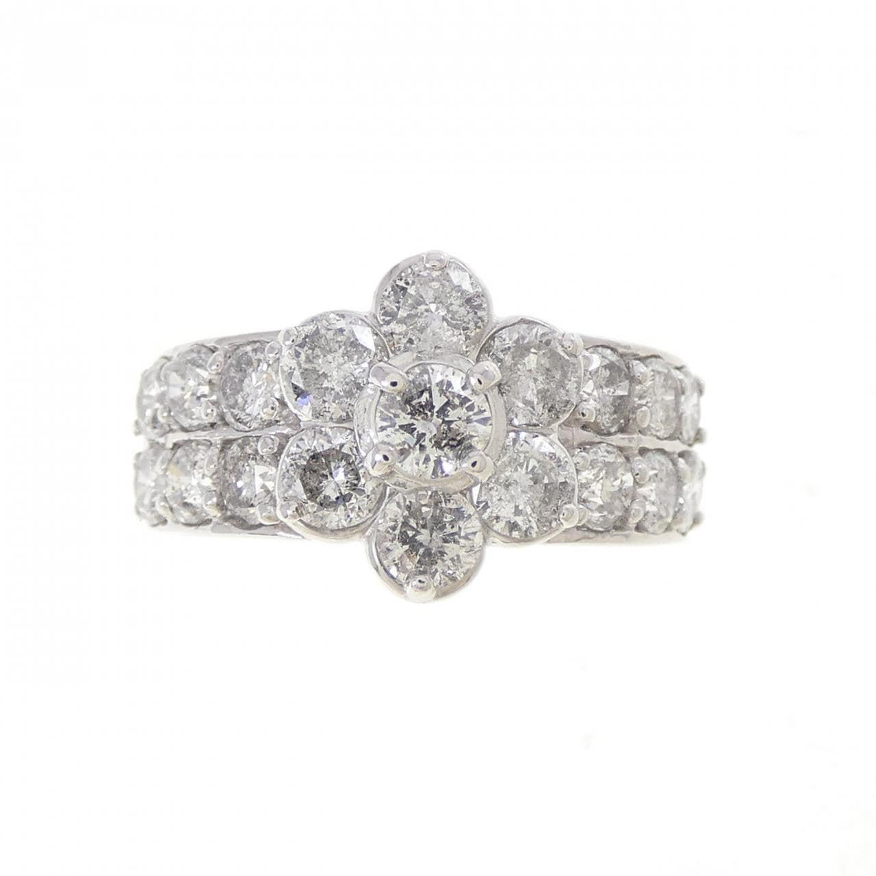 PT900 フラワー ダイヤモンド リング 2.02CT