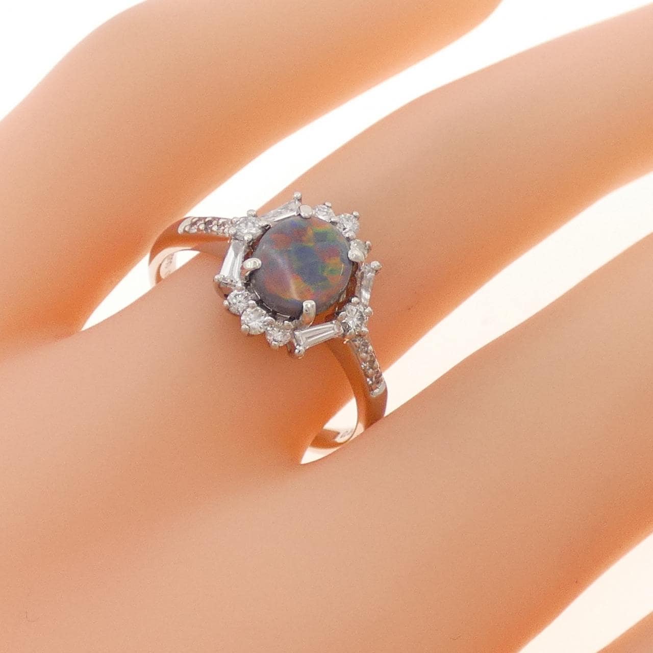 PT900 ブラックオパール リング 0.60CT