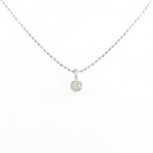 K18WG ソリティア ダイヤモンド ネックレス 0.07CT
