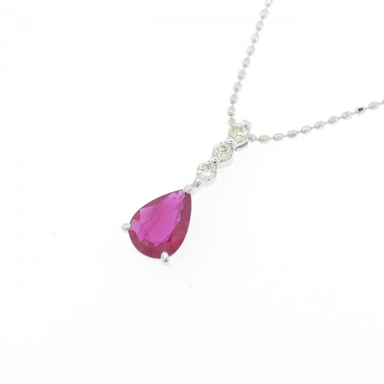 K18WG ルビー ネックレス 0.46CT