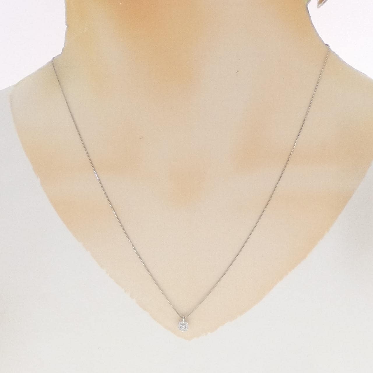 PT950/PT850 フラワー ピンクダイヤモンド ネックレス 0.03CT