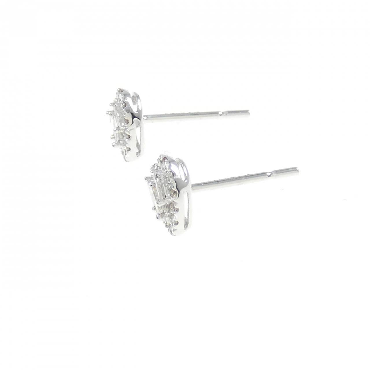 K18WG ハート ダイヤモンド ピアス 0.20CT