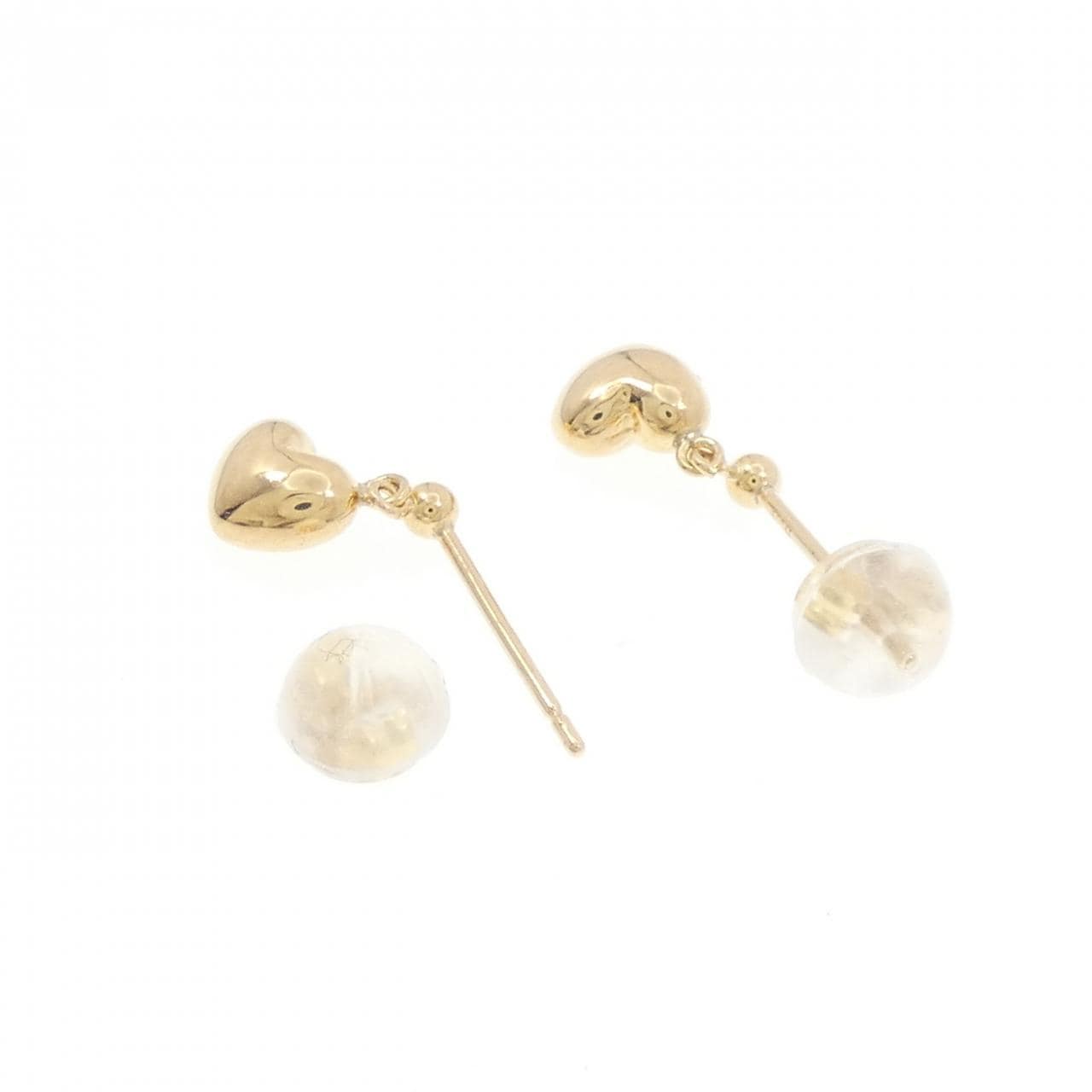 K18YG ハート ダイヤモンド ピアス 0.02CT