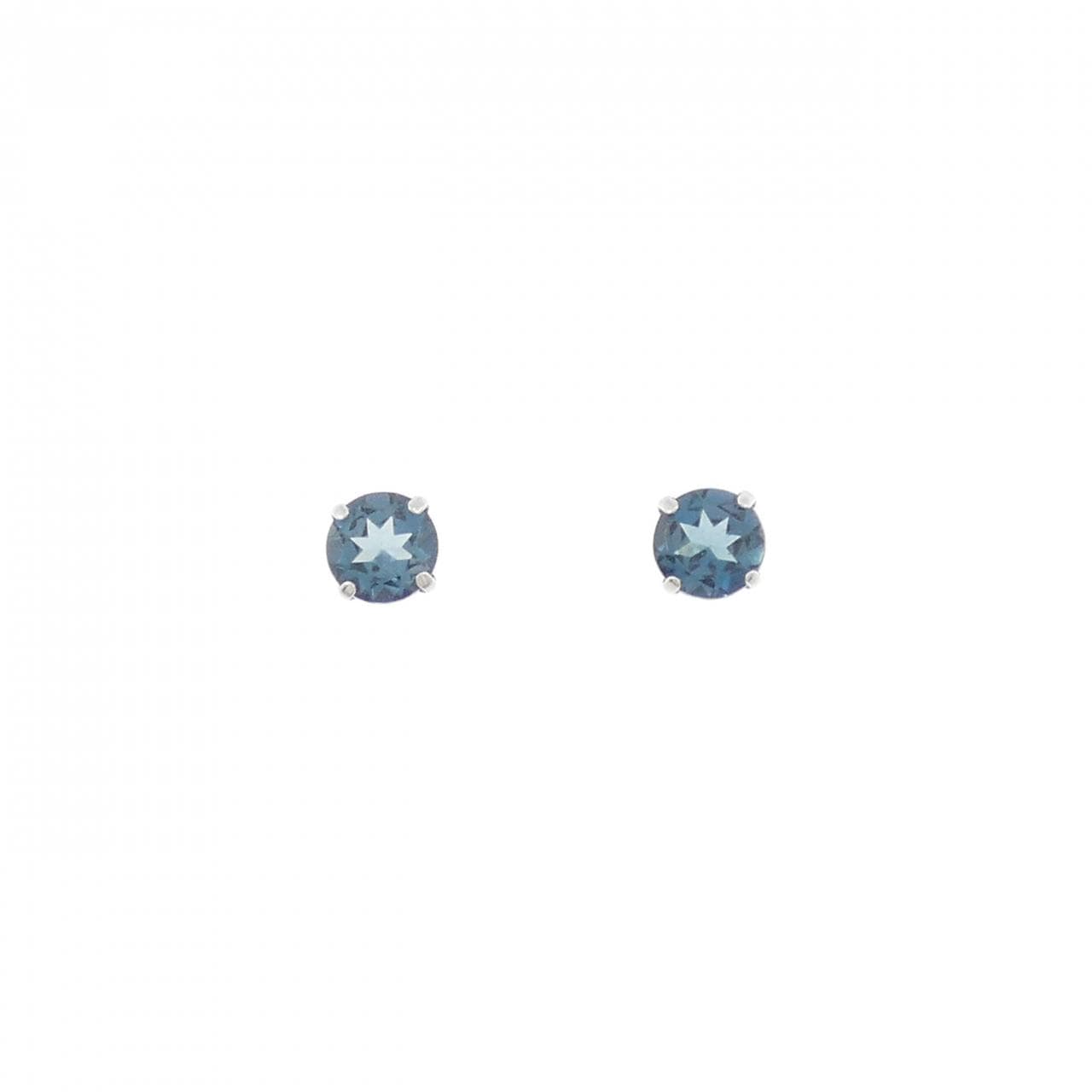 【新品】PT900 ブルートパーズ ピアス 0.90CT