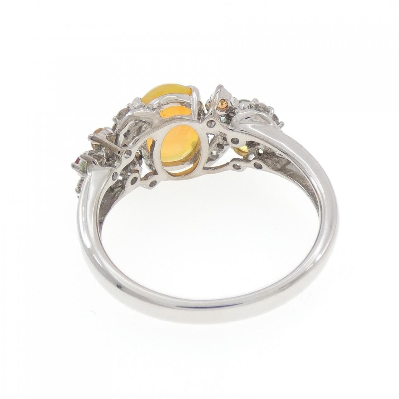 K18WG カラーストーン リング