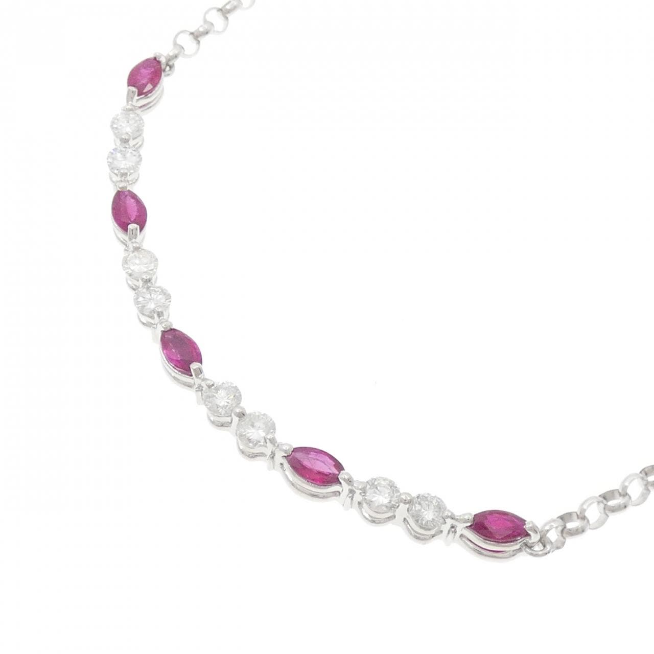 PT900/PT850 ルビー ネックレス 1.18CT
