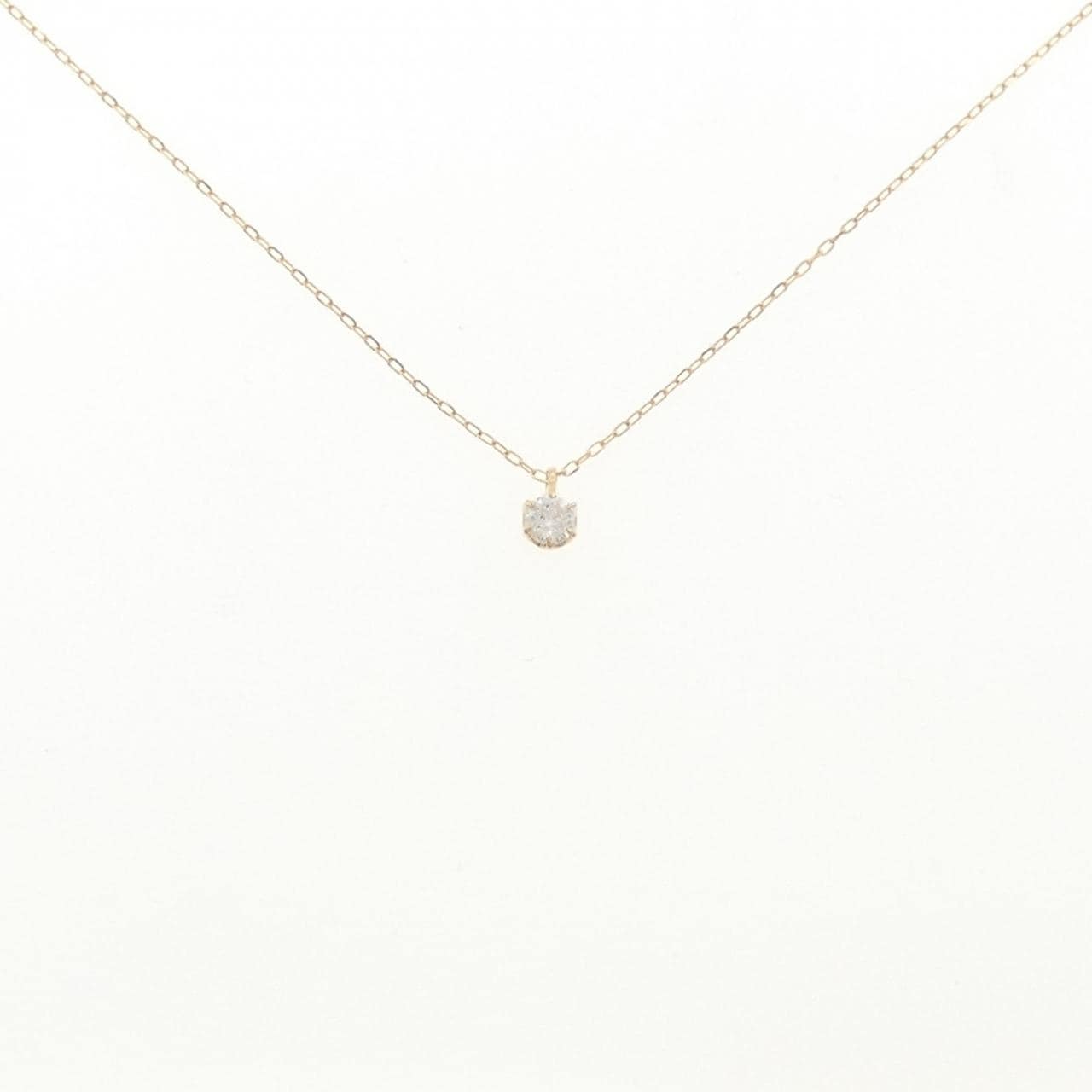 K18YG ソリティア ダイヤモンド ネックレス 0.148CT