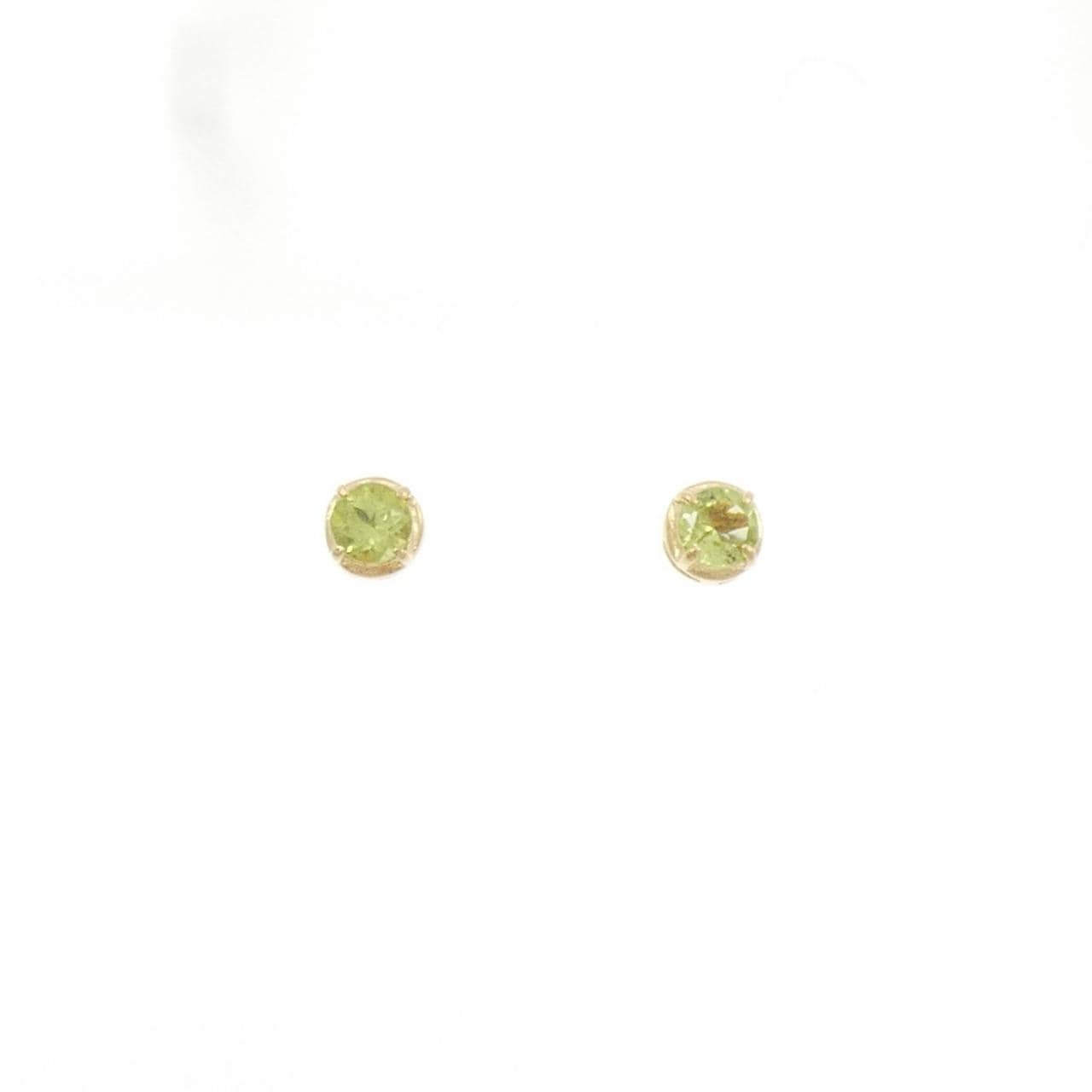 K18YG ペリドット ピアス