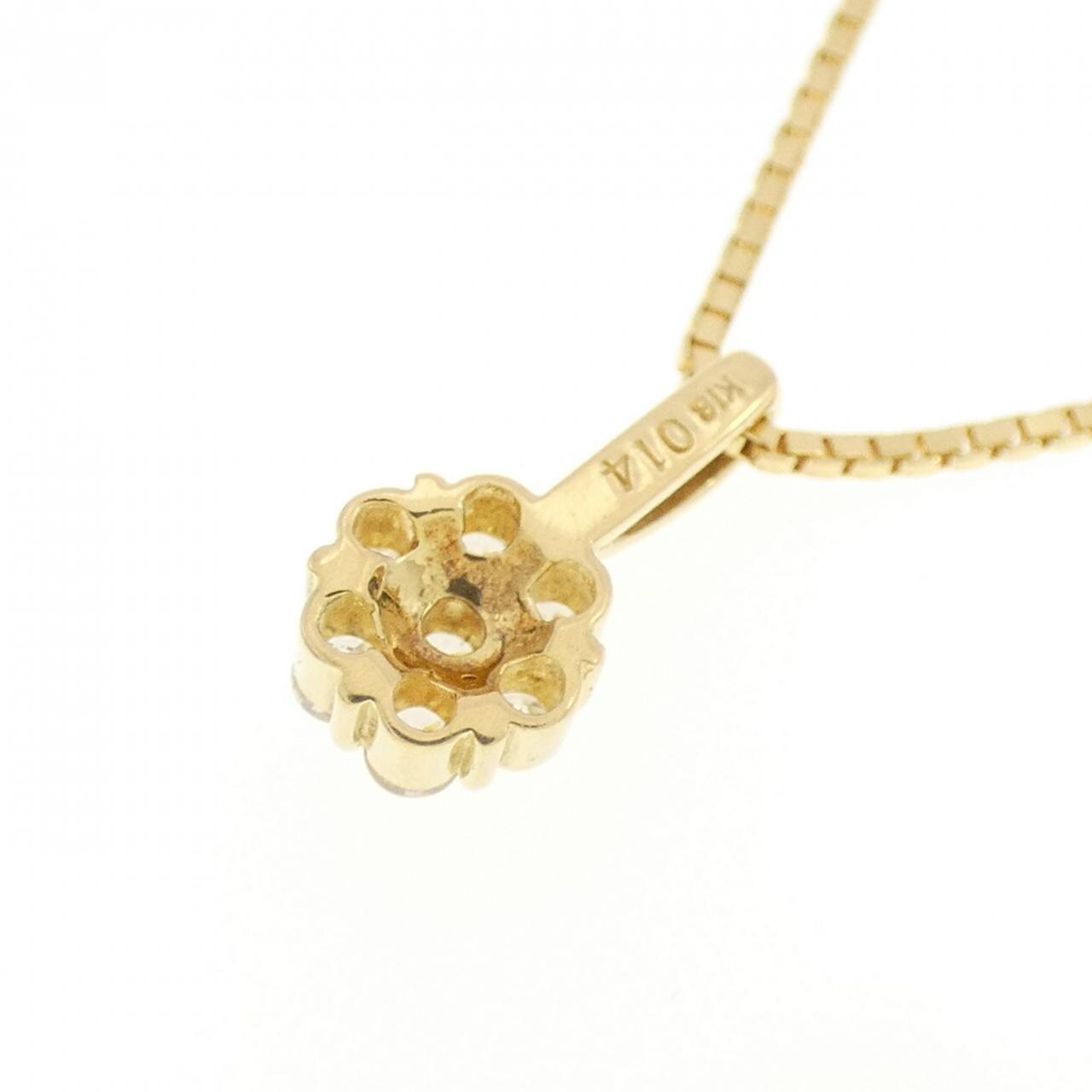 K18YG/750YG 花形钻石项链 0.14CT