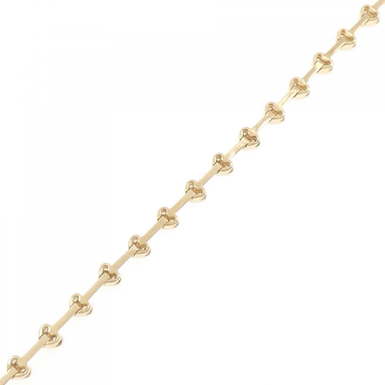 750YG ハート ダイヤモンド ブレスレット