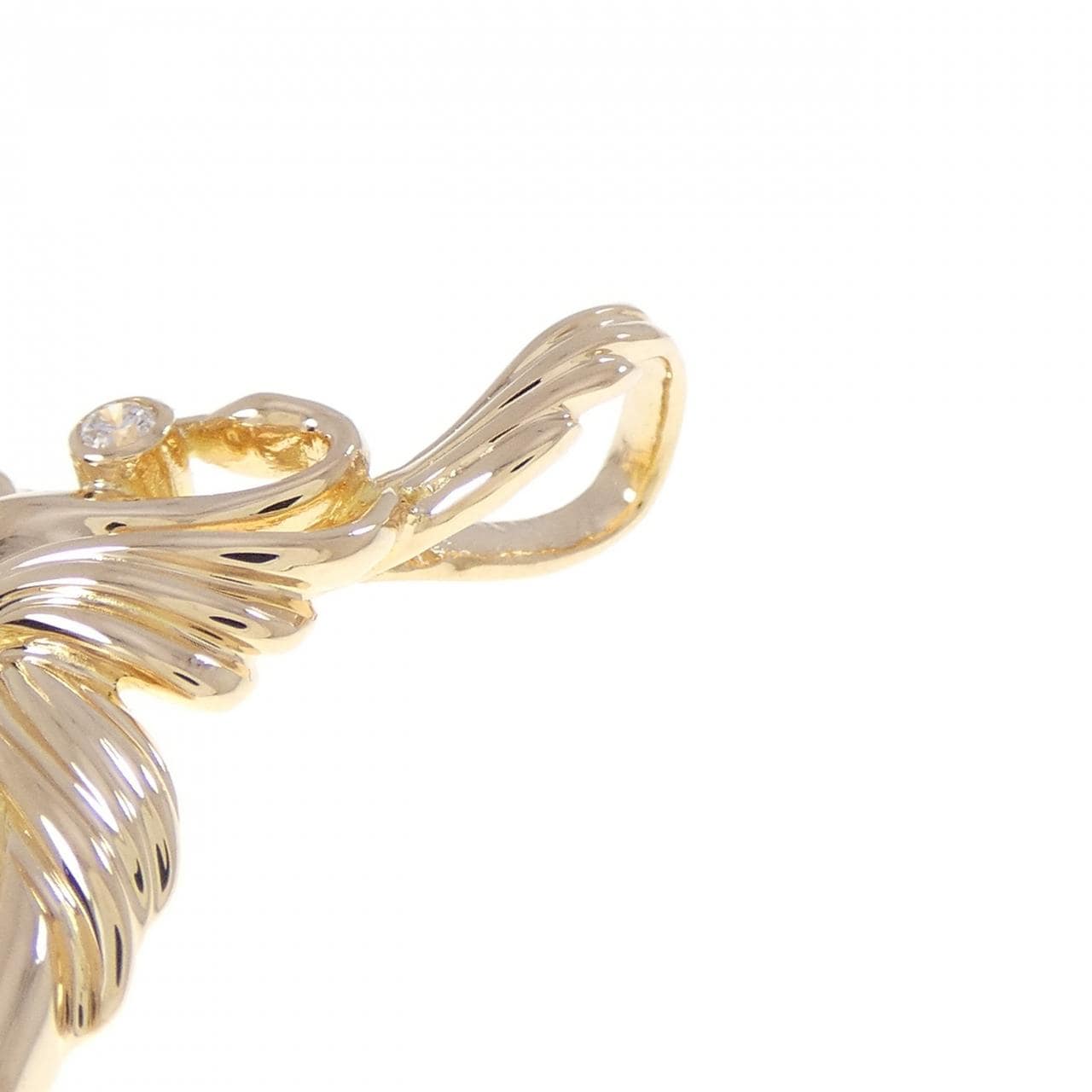 K18YG(枠) ダイヤモンド コイン ペンダント 0.14CT