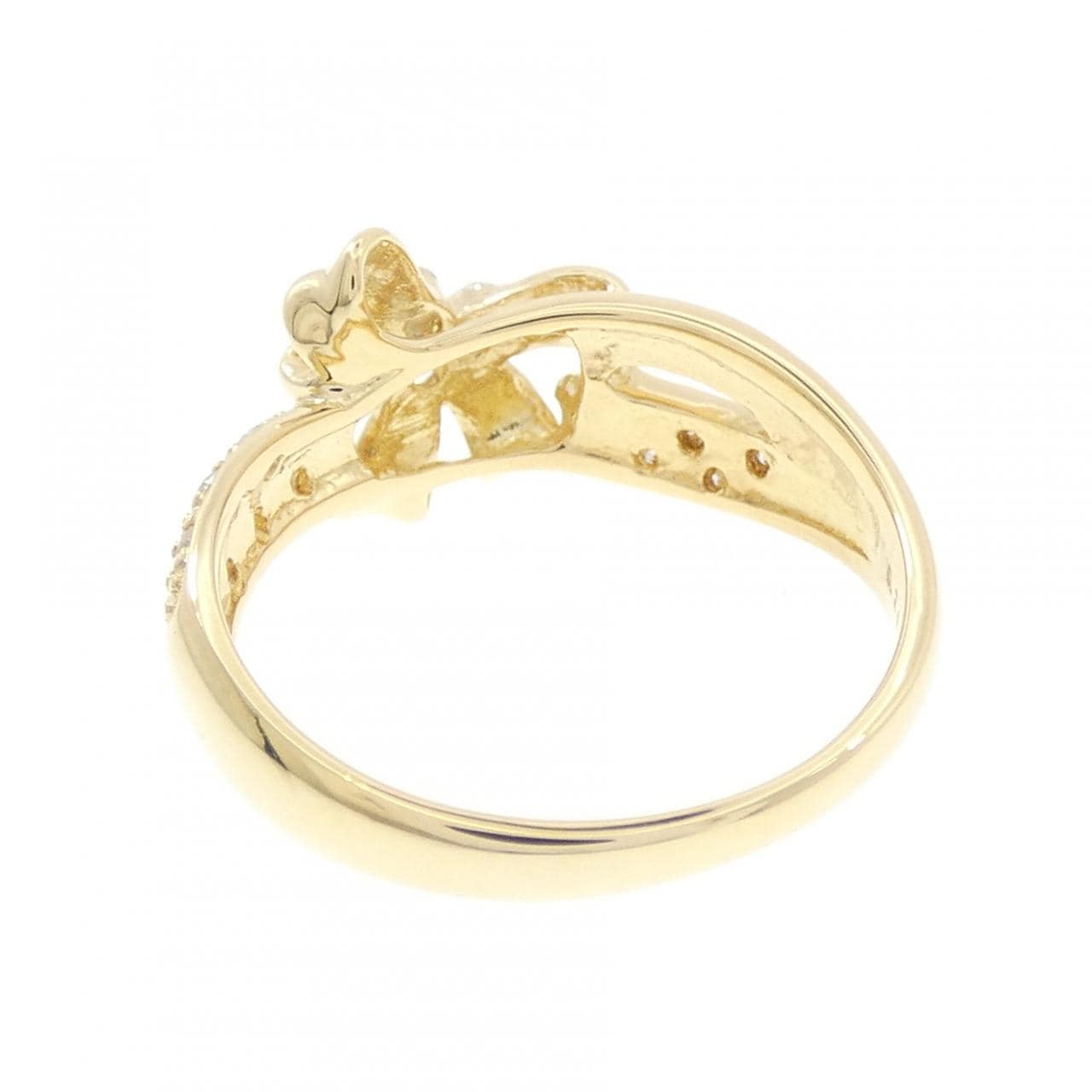 K18YG リボン ダイヤモンド リング 0.20CT