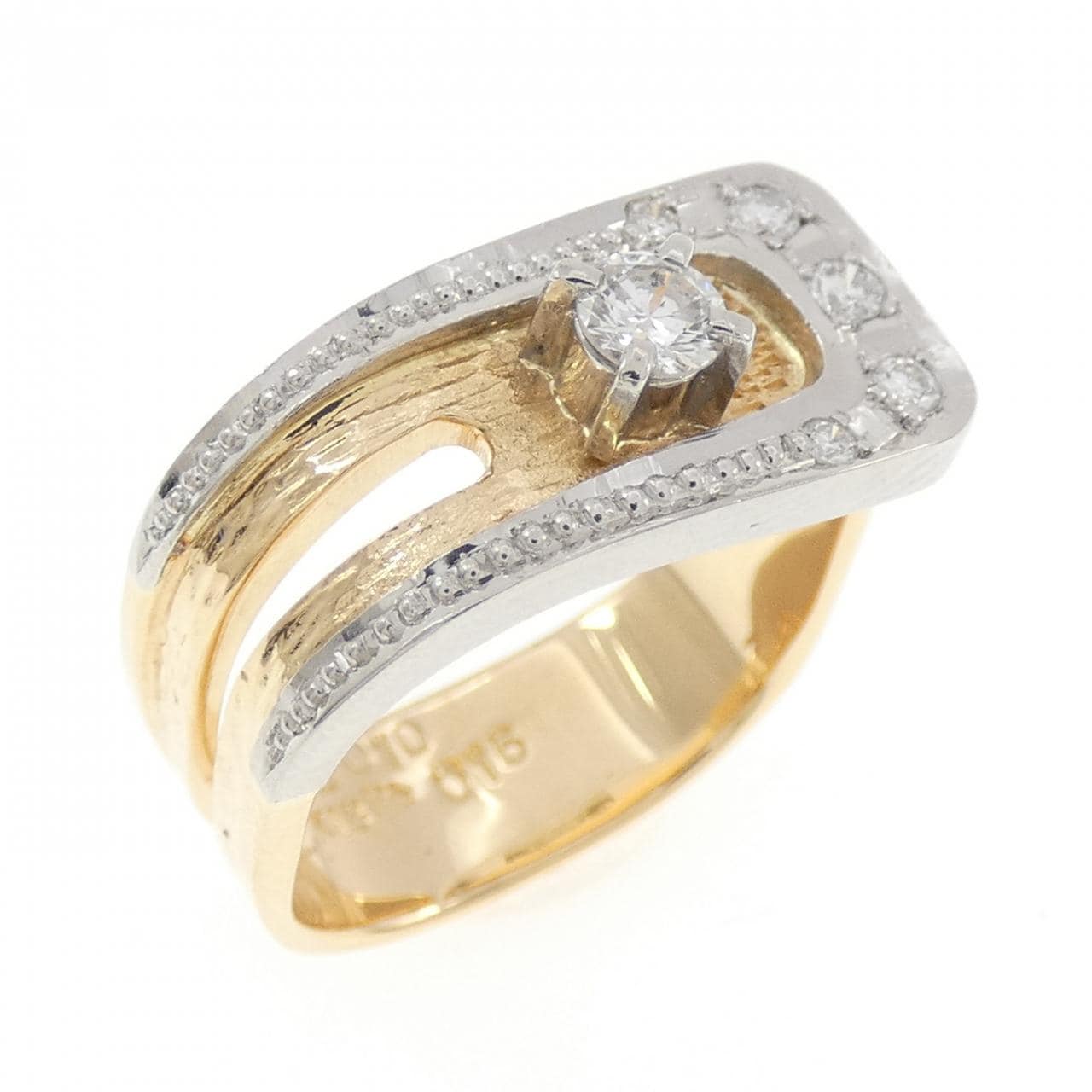K18YG/PT ダイヤモンド リング 0.16CT