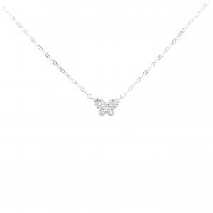 K18WG バタフライ ダイヤモンド ネックレス 0.06CT