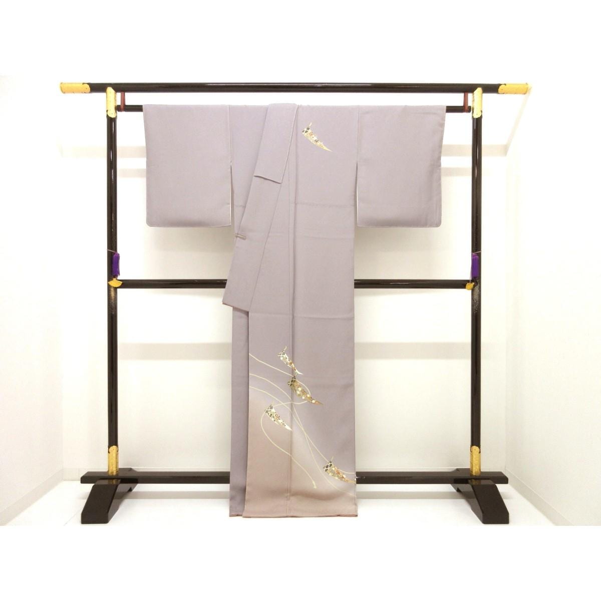 【未使用品】訪問着　友禅金彩加工　ボカシ染　身幅Ｌ寸