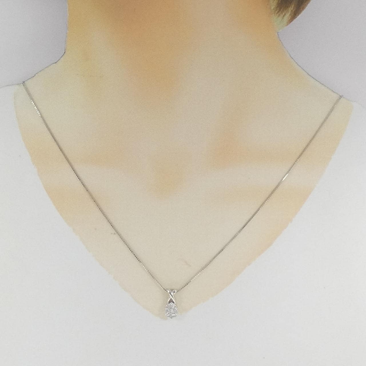 K18WG ダイヤモンド ネックレス 0.35CT