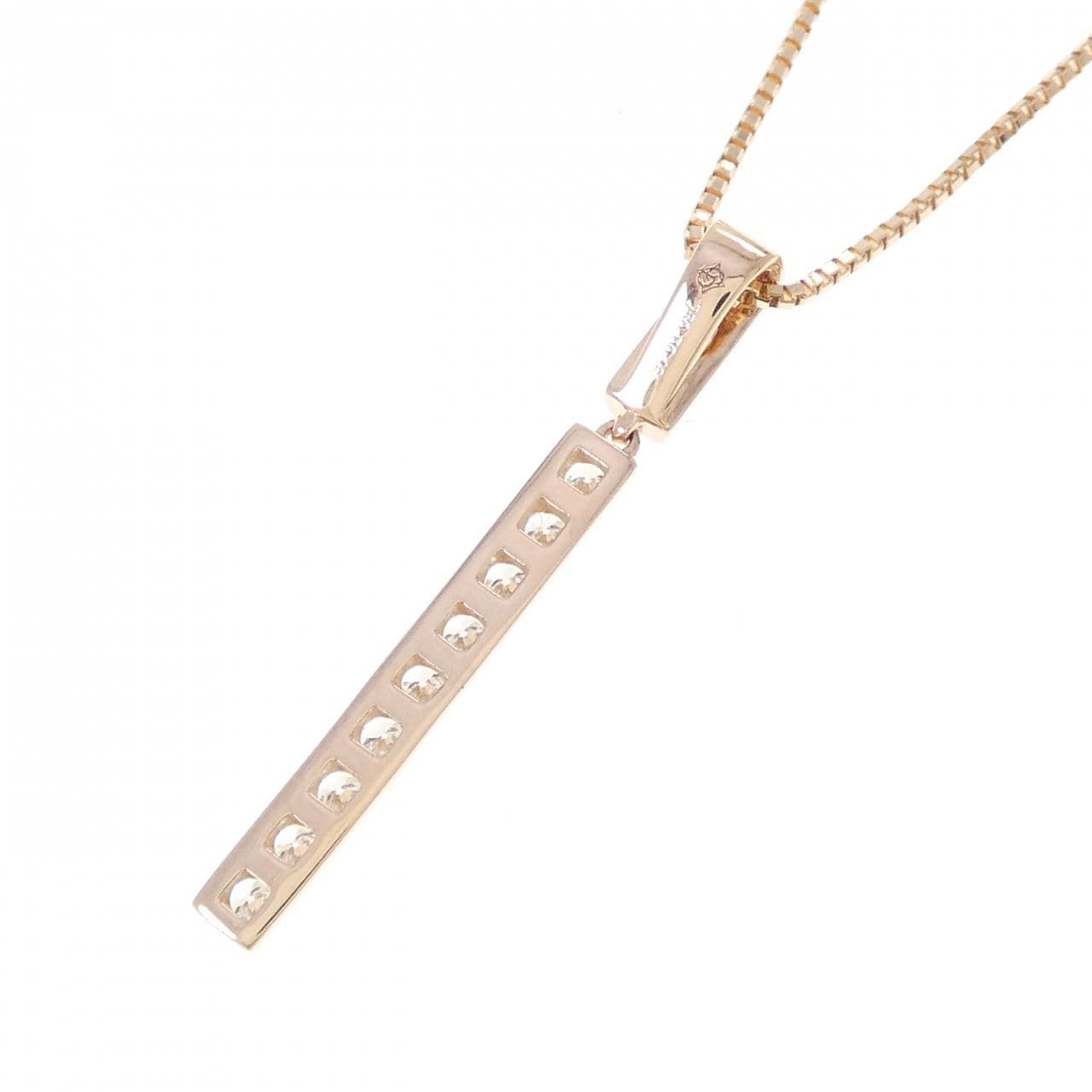 750PG/K18PG ダイヤモンド ネックレス 0.46CT