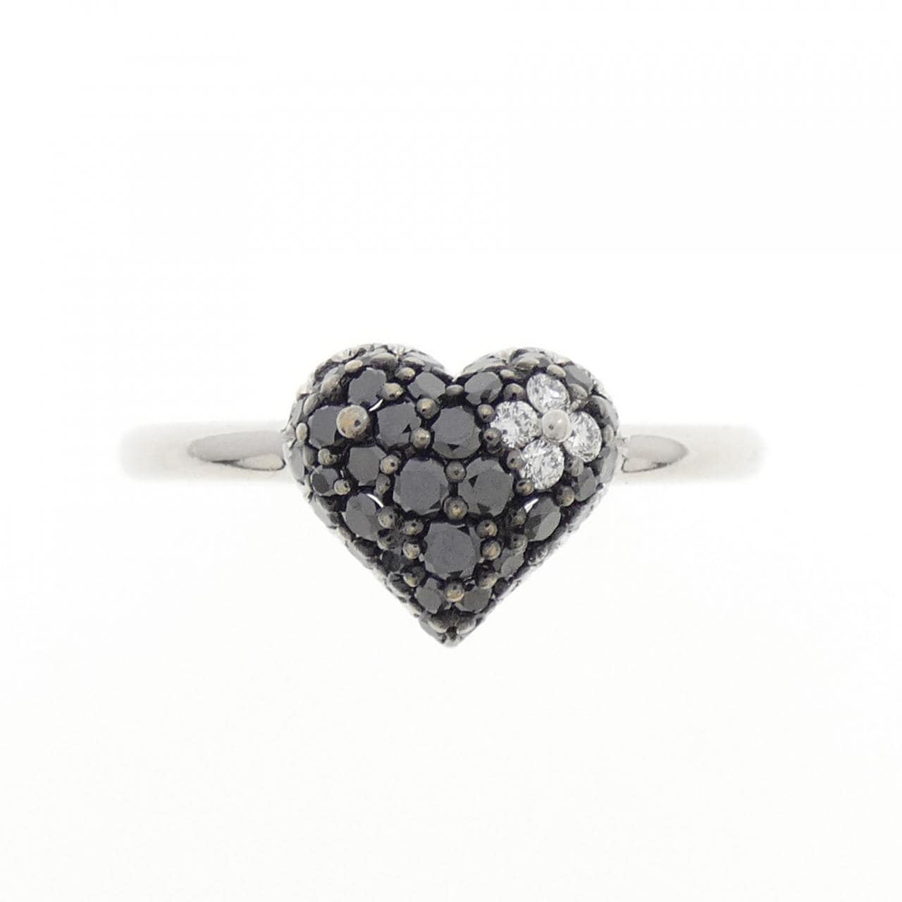 K18WG/K18BG Heart x Flower Diamond Ring 0.30CT