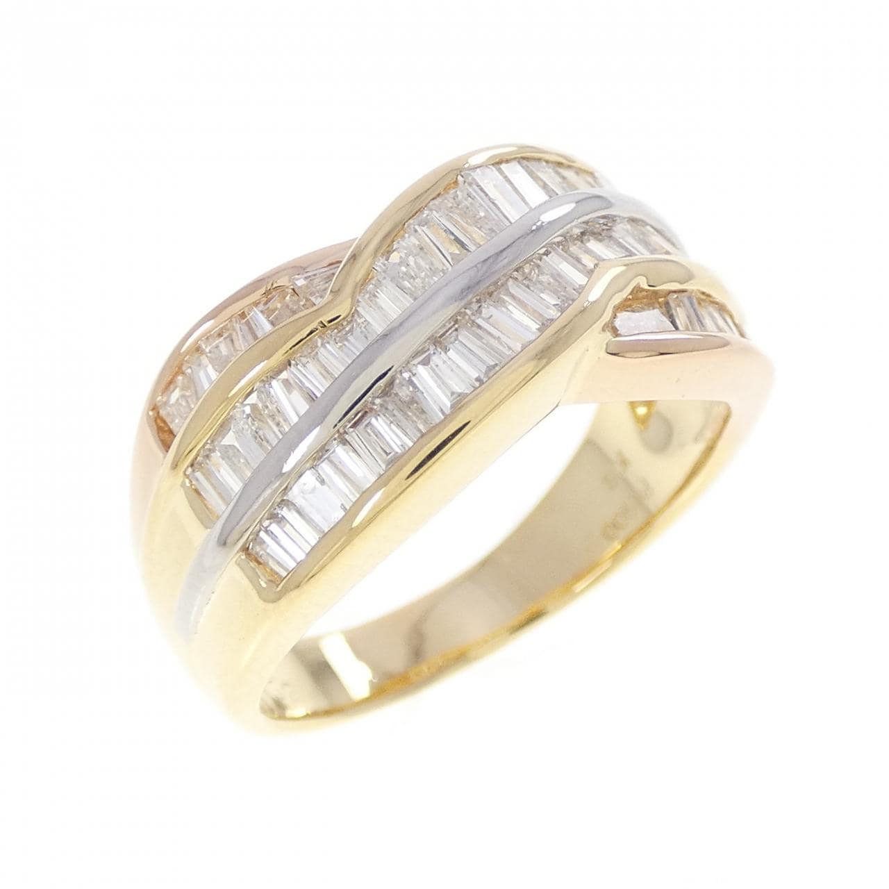 K18YG/PT900 ダイヤモンド リング 1.52CT