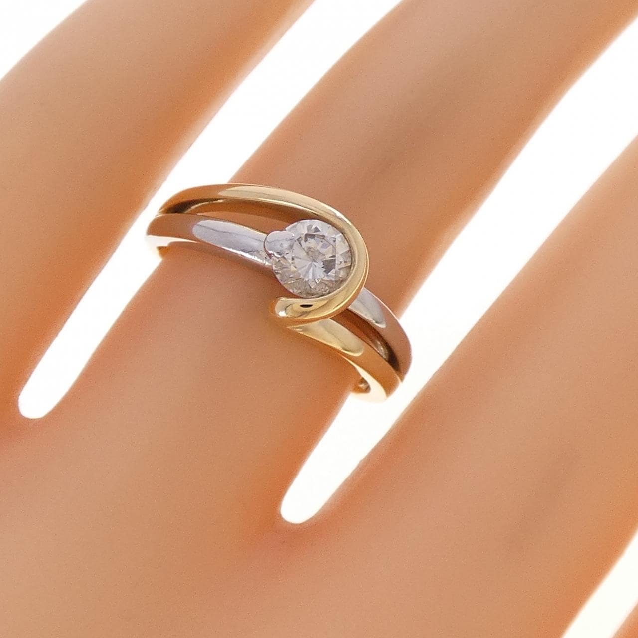 K18YG/PT900 ダイヤモンド リング 0.396CT