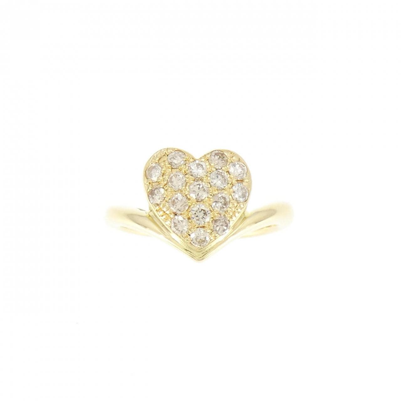 K18YG heart Diamond ring 0.30CT