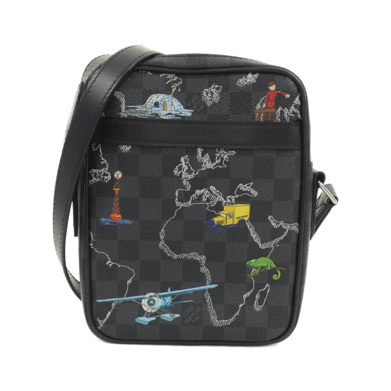 LOUIS VUITTON Damier Graphite Map Danube N40239 Shoulder Bag