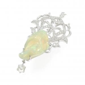 K18WG オパール ブローチ 9.22CT