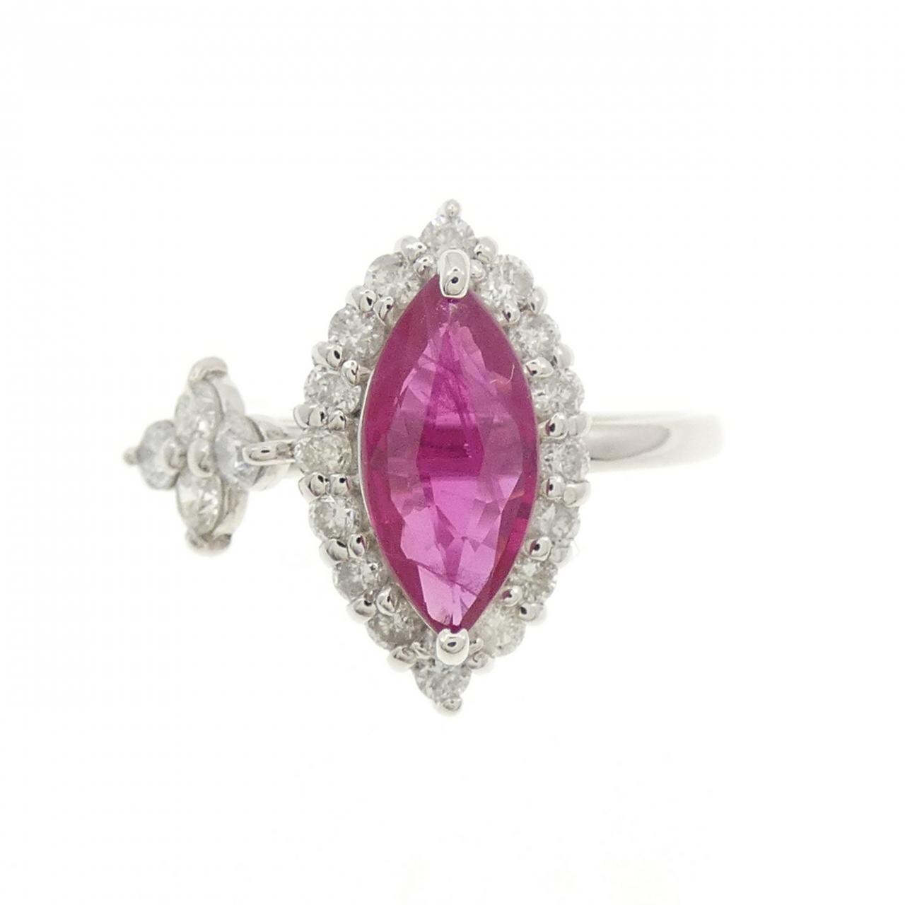 K18WG红宝石戒指1.10CT
